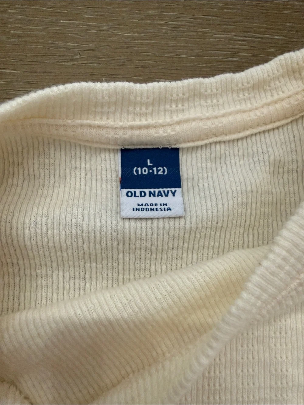 Old Navy Cream Ribbed Knit Top with Subtle Texture